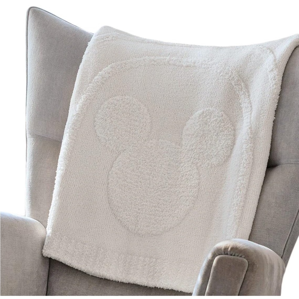 Barefoot Dreams x Disney Cream fringe throw Blanket